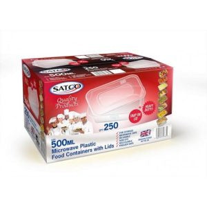 SATCO 500ml Microwave Containers with Lids (Pack of 250)