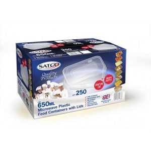 SATCO 650ml Microwave Containers with Lids (Pack of 250)