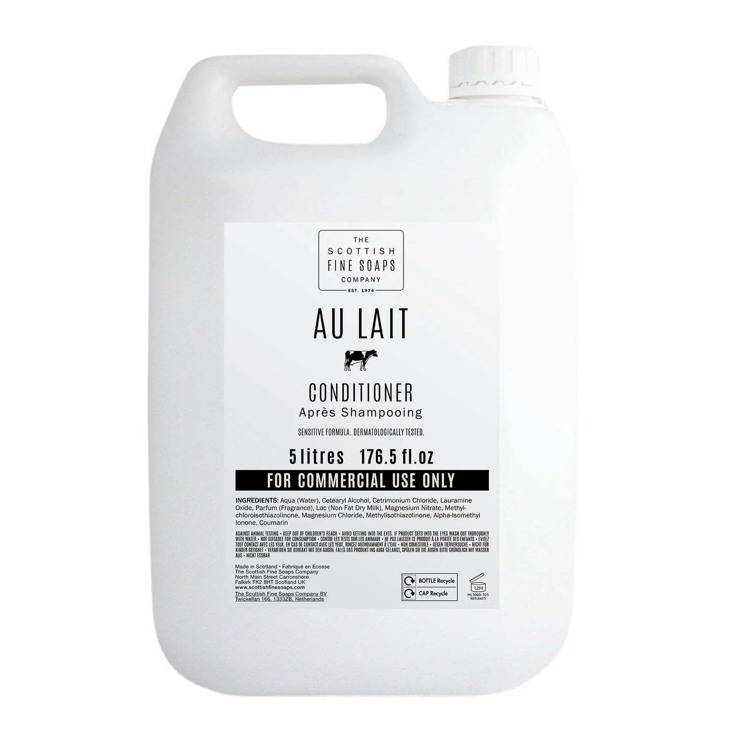 Au Lait Conditioner 5L Refill – Luxury Haircare for Hotels, Salons & Facilities